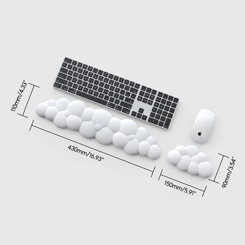 Mouse pad with wrist rest keyboard cloud anti-slip memory foam desktop office gamer mouse wrist rest